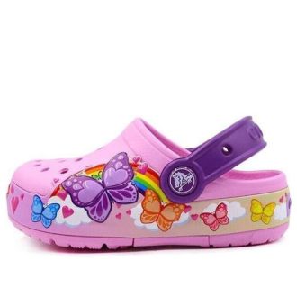 Crocs (PS) Funny Butterfly Outdoor Flat Heel Sports Rosa Sandaler 205649-6I2