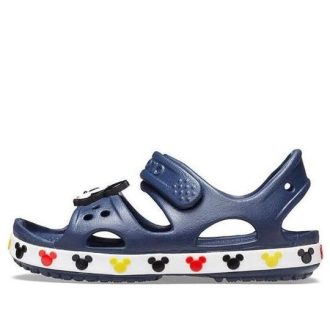 Crocs (PS) Morsom Mikke borrelås utendørs åpen tå flathæl sport dypblå sandaler 206171-410