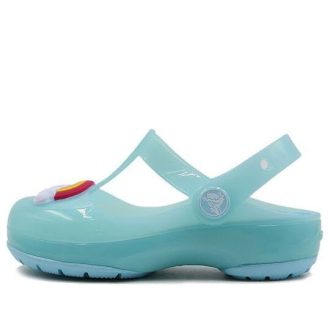 Crocs (PS) Small Crocs Outdoor Flat Heel Sports isblå sandaler 205534-4O9