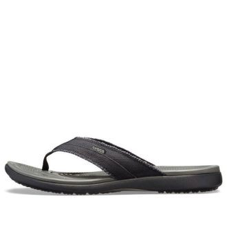Crocs Santa Cruz Canvas Flip Flops &laquo;Black Slate Grey&raquo; 205612-0DD