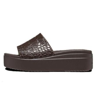 Crocs (WMNS) Brooklyn Croco Shine Slide Sandaler &laquo;Espresso&raquo; 209253-206