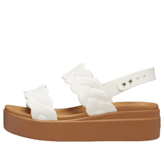 Crocs (WMNS) Brooklyn Woven Wedge Sandaler &laquo;White Brown&raquo; 209977-0WV