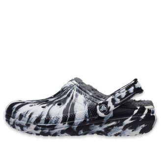 Crocs (WMNS) Classic Lined Clog Outdoor Sandals &laquo;Marmored White Black&raquo; 207180-103