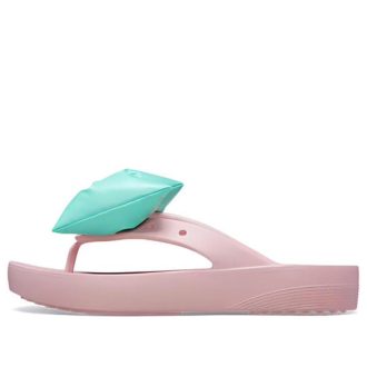 Crocs (WMNS) Classic Platform Bow Flip Flops &laquo;Pink Teal&raquo; 210182-606