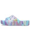 Crocs (WMNS) Classic Platform Palm Print Slide &laquo;Blue Multi-Color&raquo; 208607-4NQ