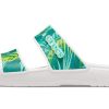 Crocs (WMNS) Classic Tropical Outdoor Sportstøfler med flat hæl Hvit Grønn 207183-94S
