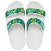 Crocs (WMNS) Classic Tropical Outdoor Sportstøfler med flat hæl Hvit Grønn 207183-94S