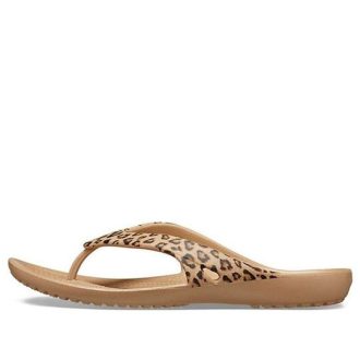 Crocs (WMNS) Kadee ll flip-flops med leopardtrykk brun 206398-98R