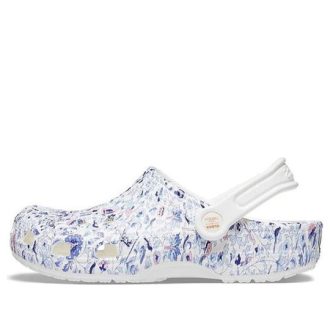 Crocs (WMNS) Liberty London x Crocs Classic Clog Strandblomster Hvite sandaler 206447-97E