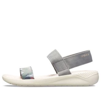 Crocs (WMNS) Literide grafiske sandaler &laquo;Grå&raquo; 205375-0E9