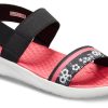 Crocs (WMNS) LiteRide-mønster utendørs åpen tå svarte røde sandaler &laquo;Black Red&raquo; 205868-066