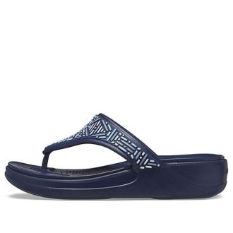 Crocs (WMNS) Monterey beaded flip-flops Deep Blue 206851-410