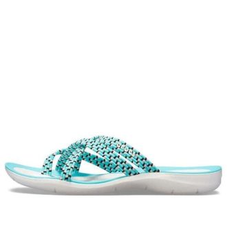 Crocs (WMNS) strikkede flip-flops blå hvit 205728-4DY