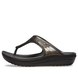Crocs (WMNS) tykk såle svart kobber flip-flops 205604-0FG