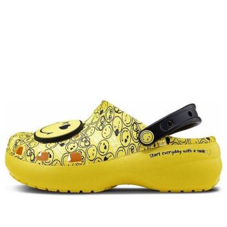 Crocs (WMNS) X Smiley Classic Clog tykk såle Smilende ansikt skyer Sandaler Gul Svart 207233-90H